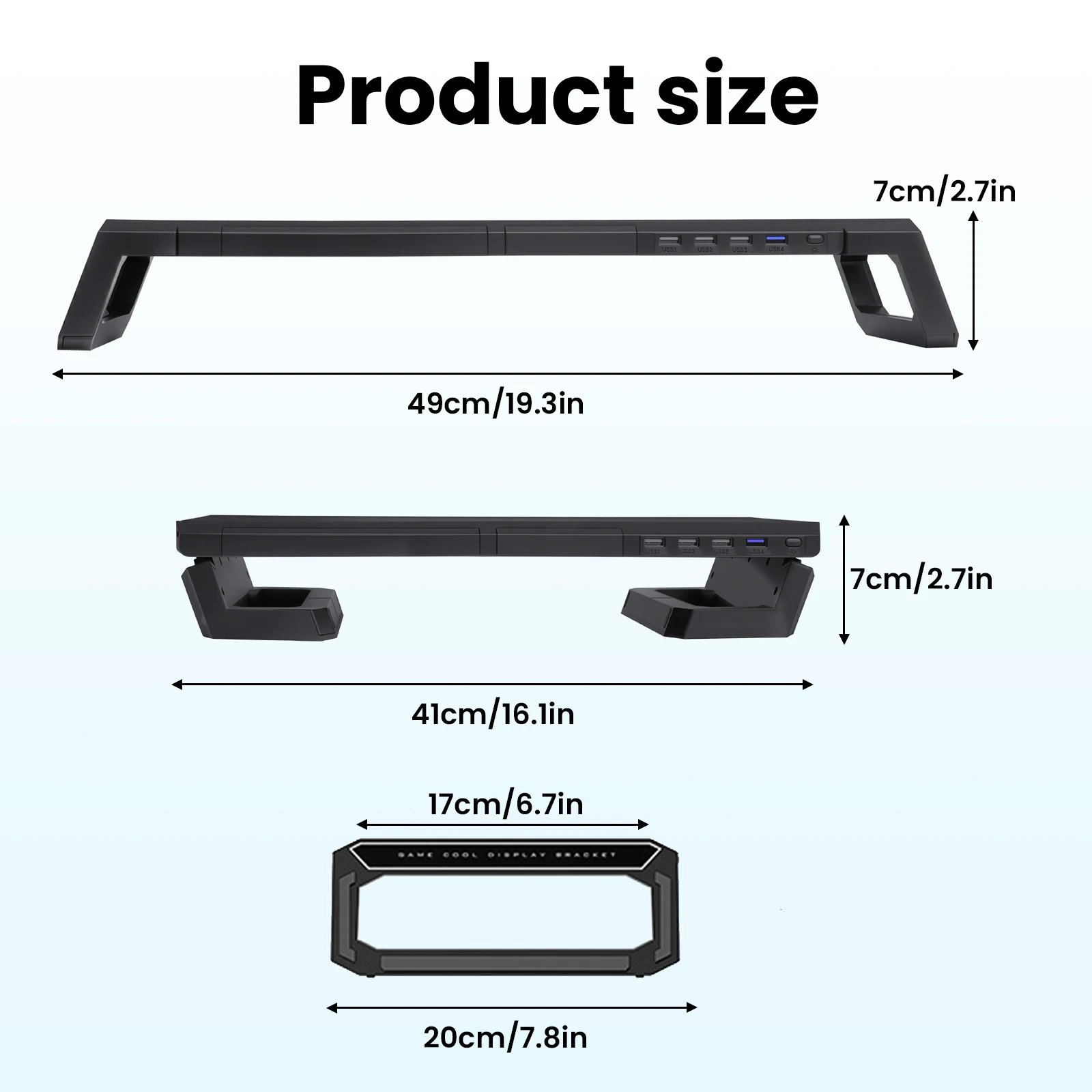 Foldable Computer Monitor Stand Riser Ergonomic Laptop Support Desk with 1 - Imagen 6