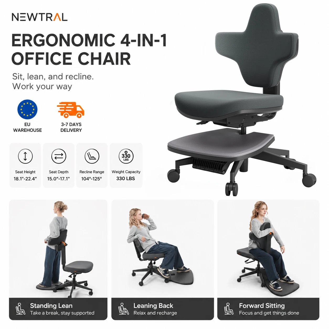 NEWTRAL MT — M Ergonomic Standing Desk Chair