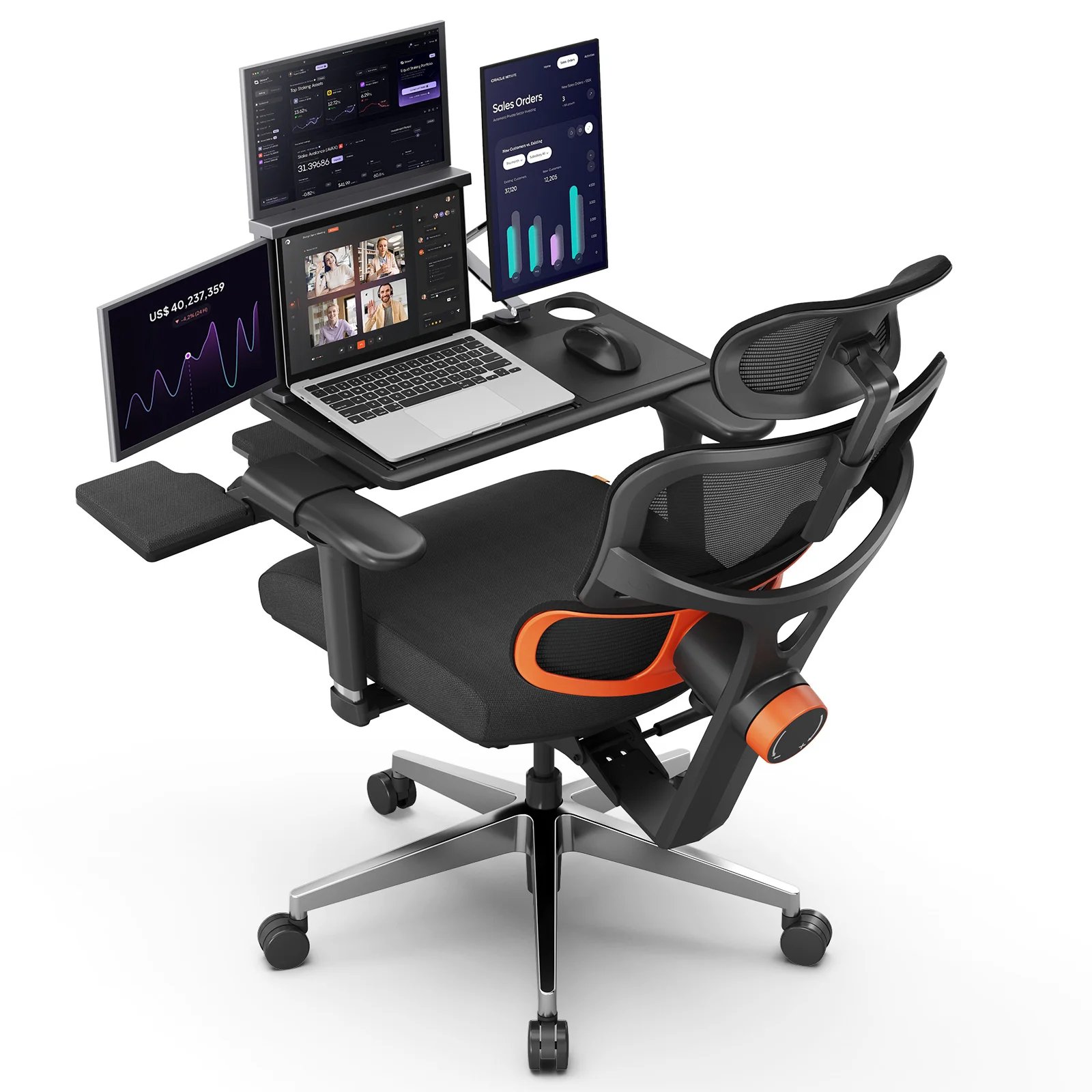 NEWTRAL Ergonomic Chair with Desktop — Adaptive Lower Back