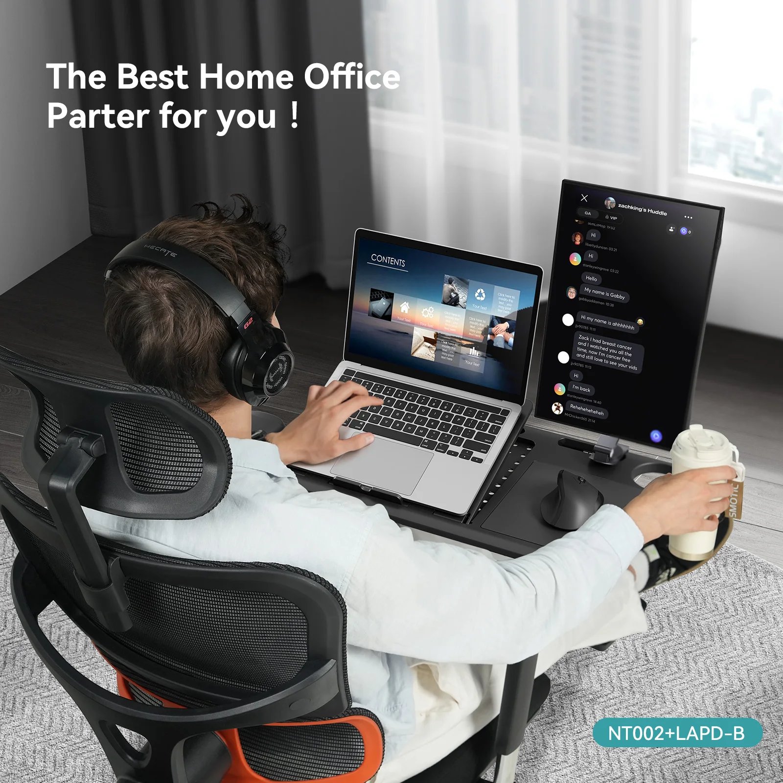 NEWTRAL Ergonomic Chair with Desktop — Adaptive Lower Back - Imagen 2