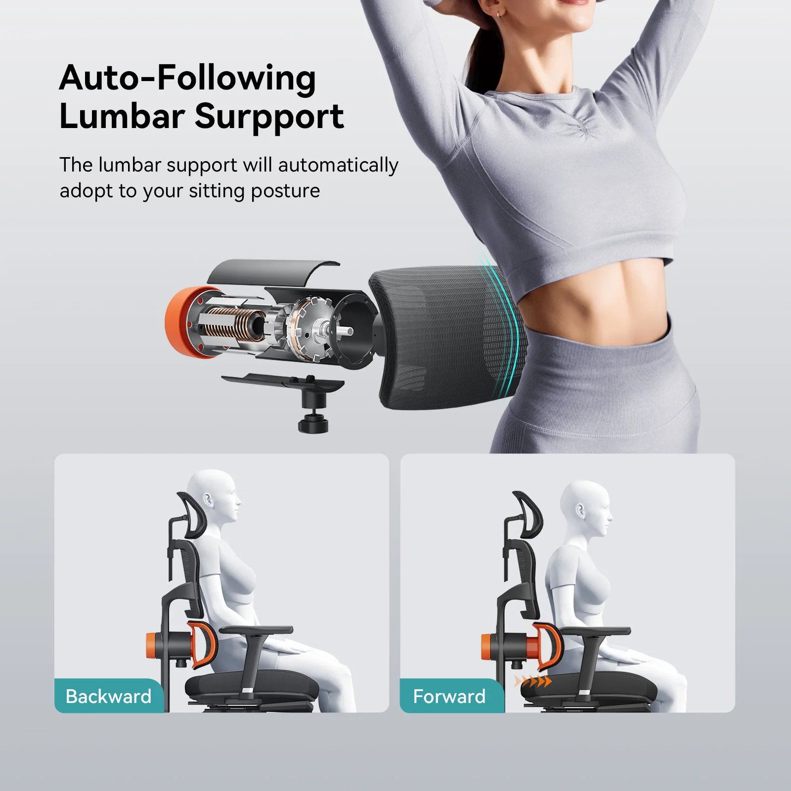 NEWTRAL Ergonomic Chair with Desktop — Adaptive Lower Back - Imagen 4