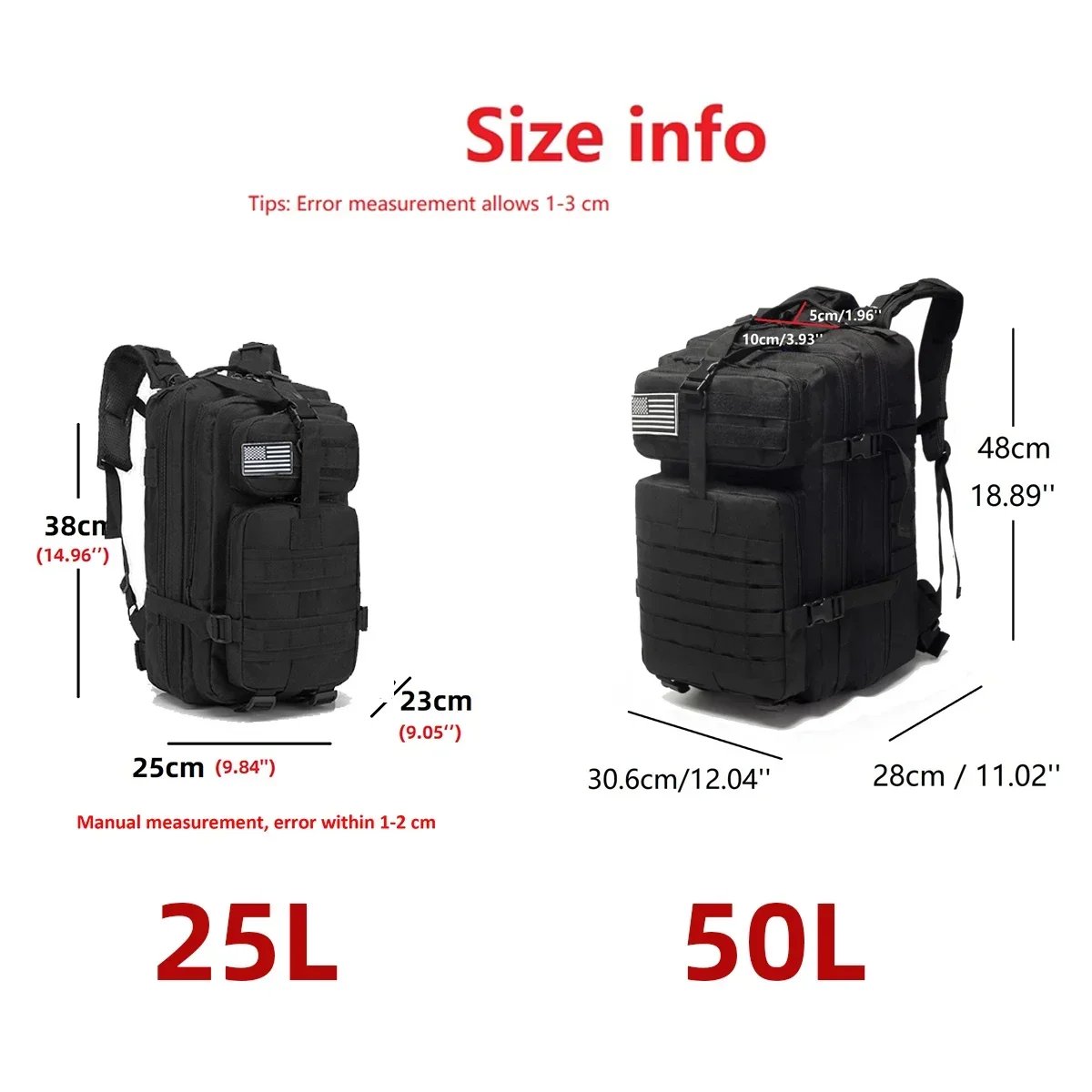 1000D Nylon Waterproof Outdoor Rucksacks Tactical Sports Camping Hiking Tre - Imagen 3
