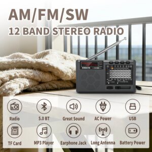 XHDATA D368 DSP AM FM Shortwave Radio Bluetooth Speaker MP3 Player with TF