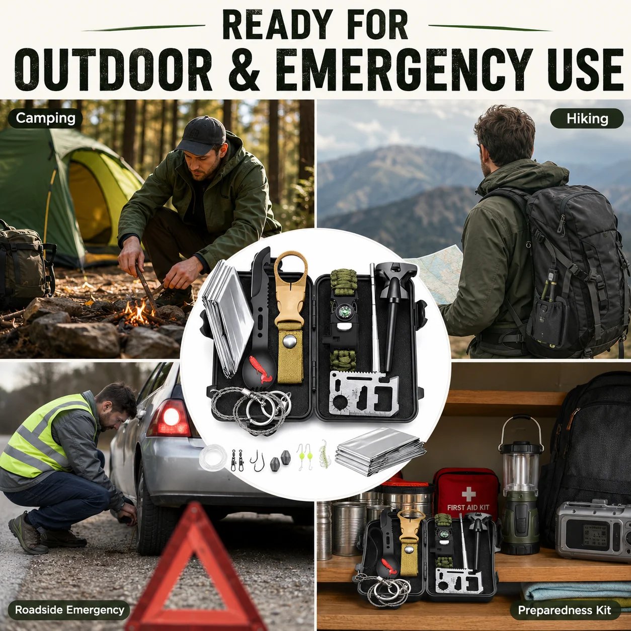 In the open air survival Kit with folding knife — fire starting - Imagen 4