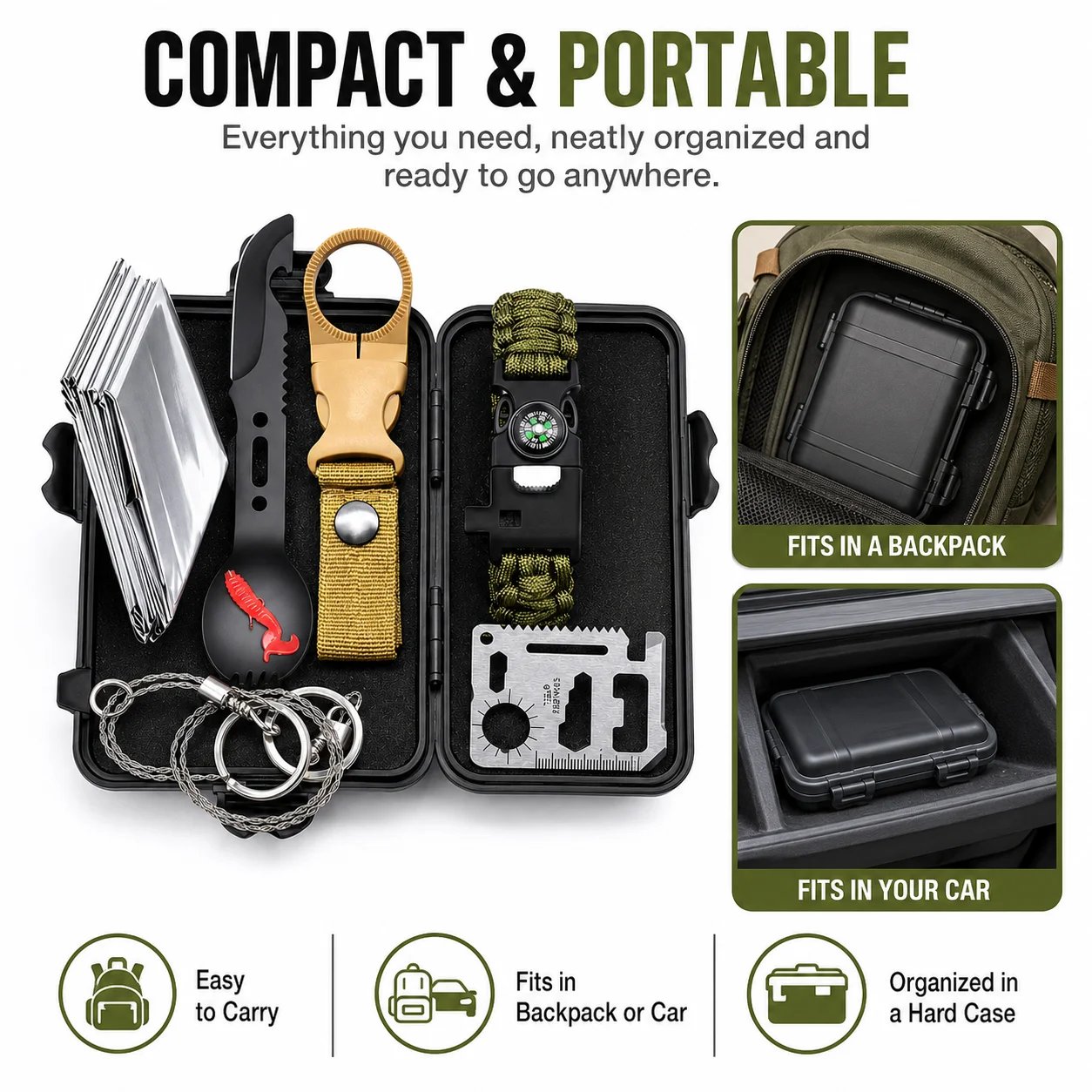 In the open air survival Kit with folding knife — fire starting - Imagen 3