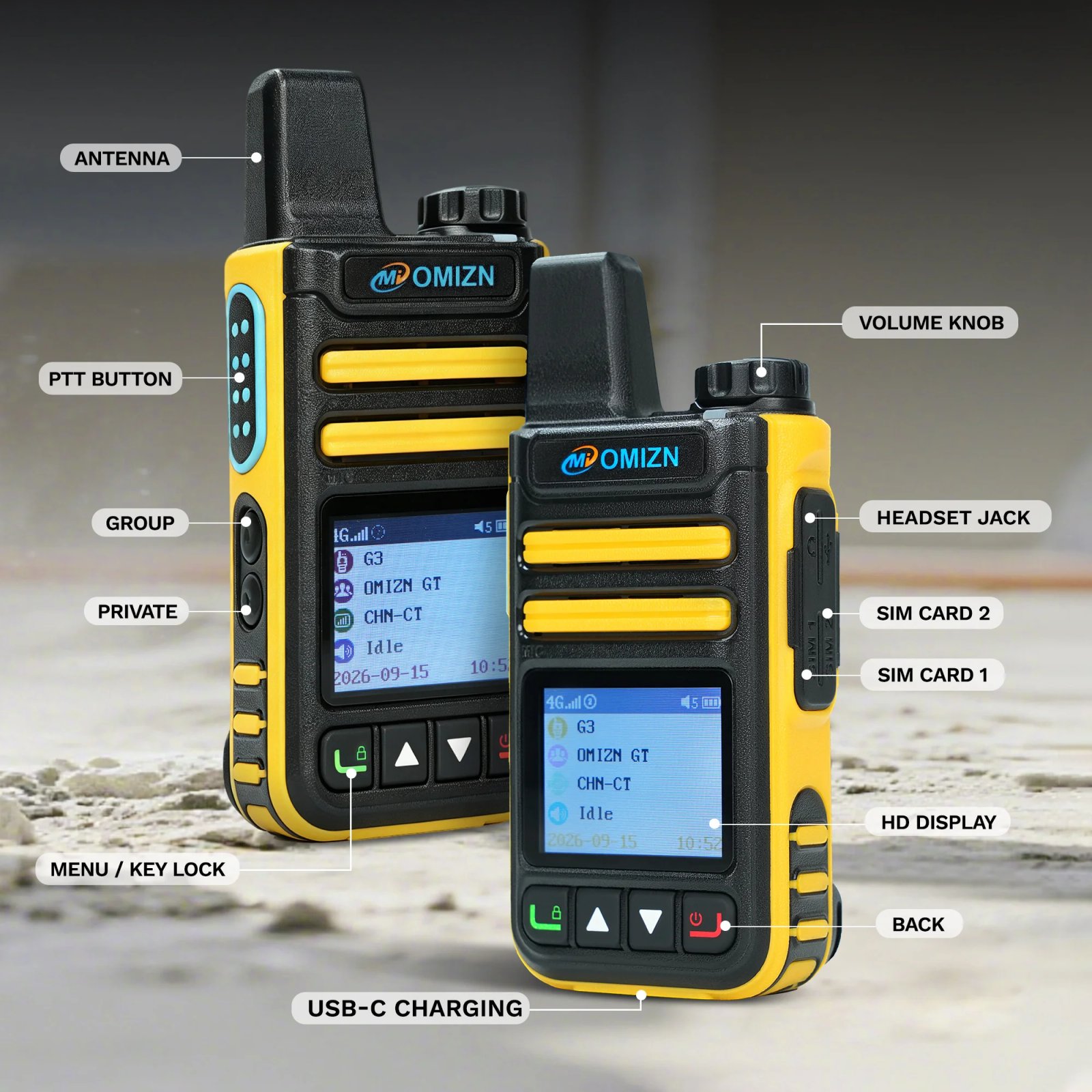 OMIZN Walkie Talkie 4G Global Signal Radio 5000 Km POC Radios Long Range Ca - Imagen 5