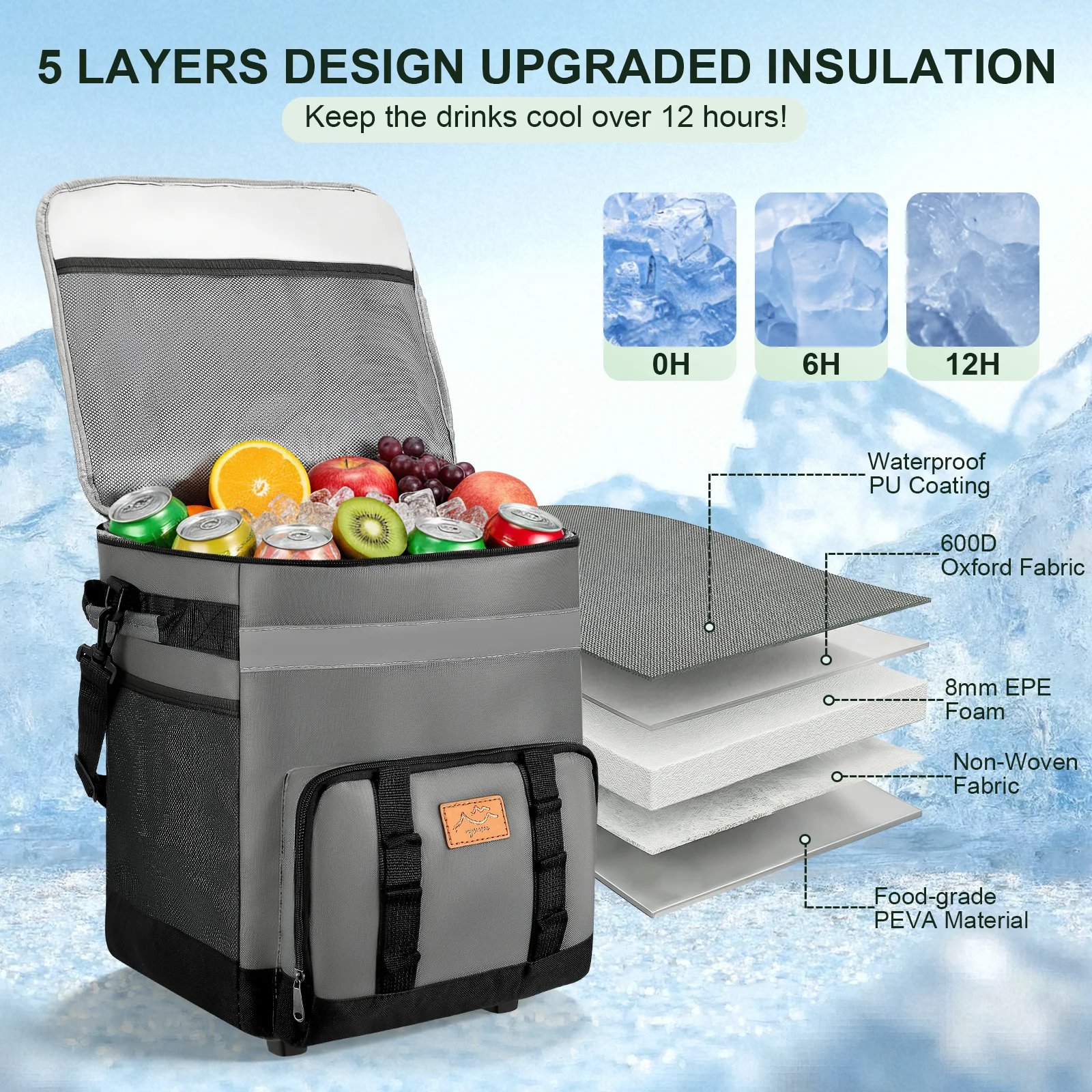 Cool Bag 35L Leak Proof Lunch Mochila Thermal Large Picnic Cool And Warm In - Imagen 4