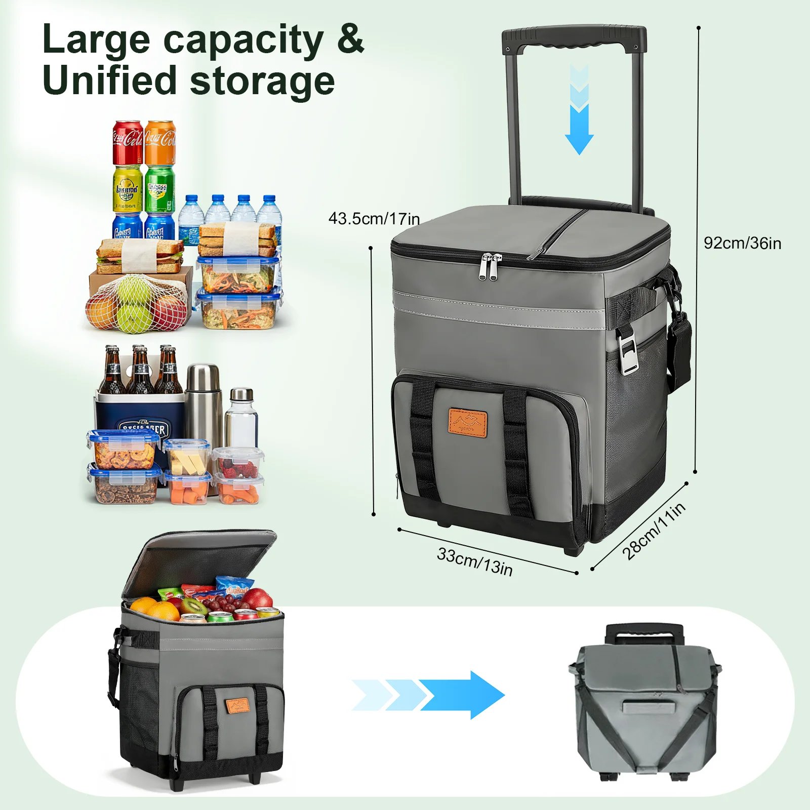 Cool Bag 35L Leak Proof Lunch Mochila Thermal Large Picnic Cool And Warm In - Imagen 2