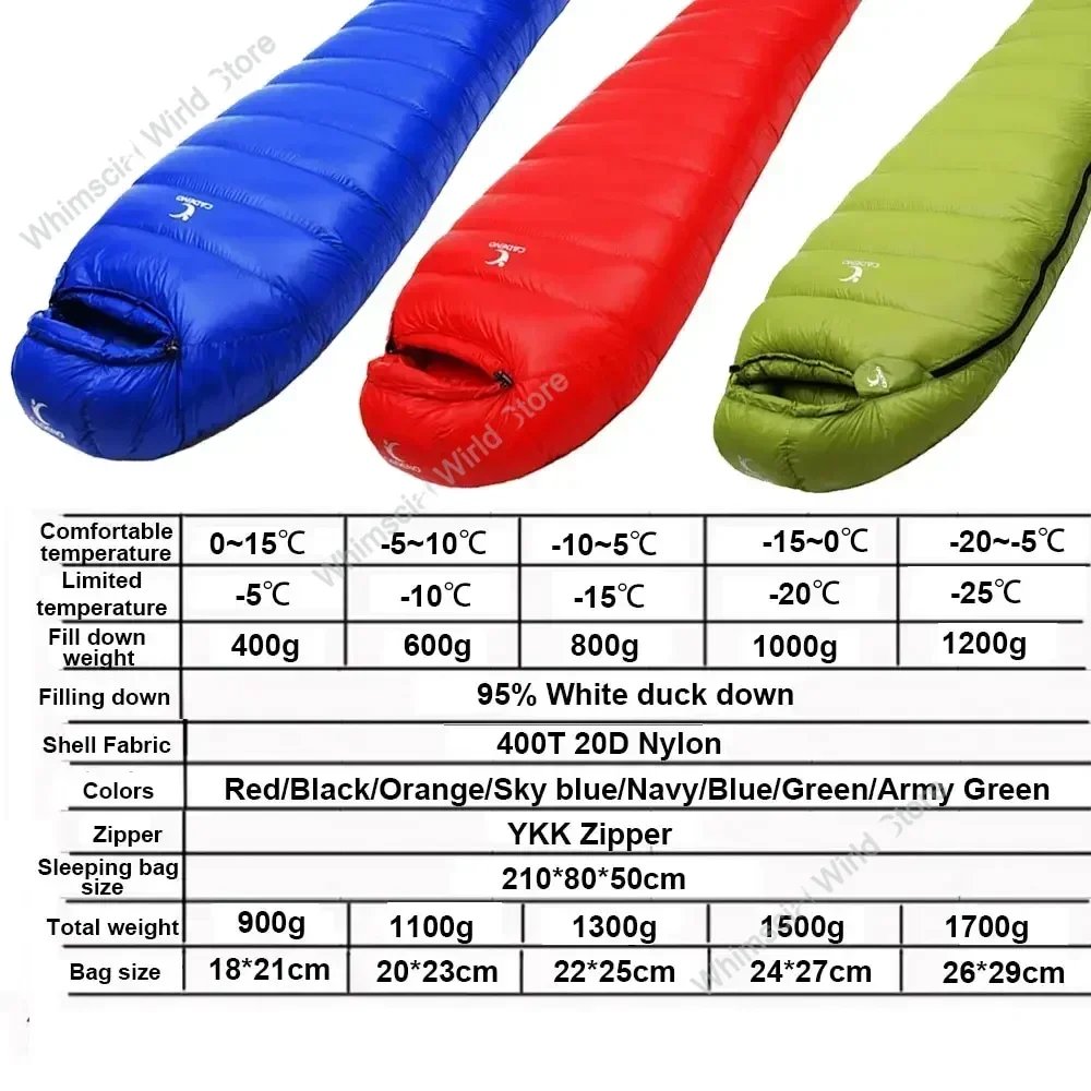 Outdoor Camping White Duck Down Saco de Dormir Ultralight Winter Autumn Adu - Imagen 3