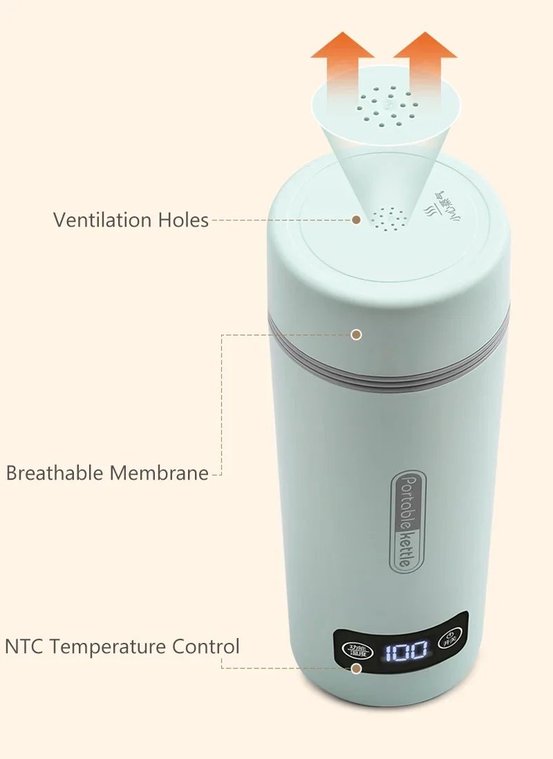 Travel Portable Car Office Electric Heating Kettle Small 4 Gear Thermostat Thermal Bottle Boil Water Warm Cup 220V 110V 12V Travel Portable Car Office Electric Heating Kettle Small 4 Gear Thermostat Thermal Bottle Boil Water Warm Cup 220V 110V 12V