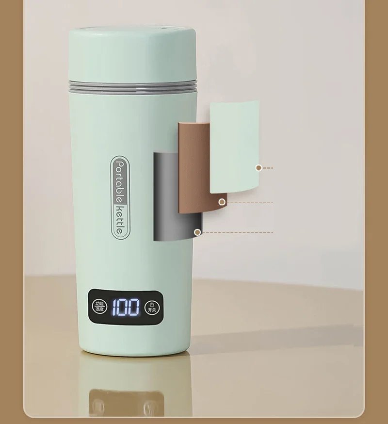 Travel Portable Car Office Electric Heating Kettle Small 4 Gear Thermostat Thermal Bottle Boil Water Warm Cup 220V 110V 12V Travel Portable Car Office Electric Heating Kettle Small 4 Gear Thermostat Thermal Bottle Boil Water Warm Cup 220V 110V 12V