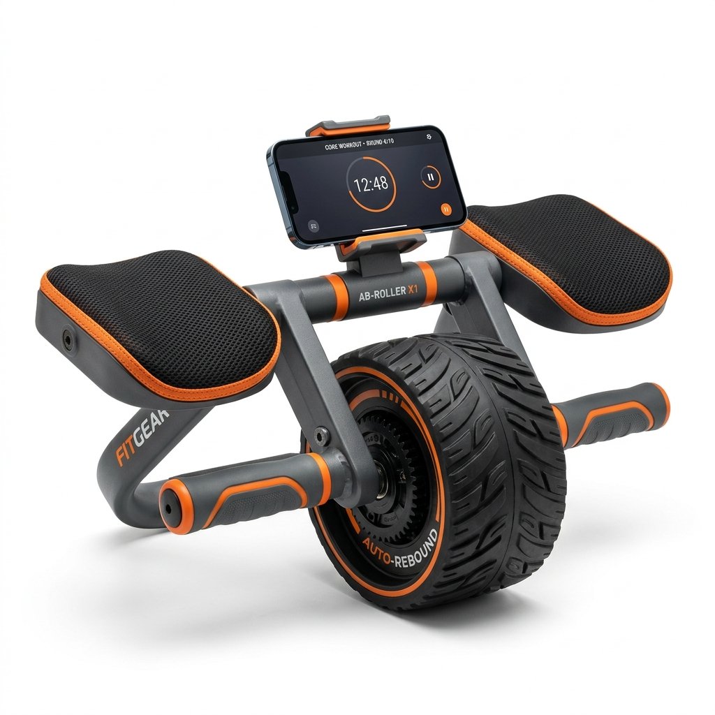 Rueda Abdominal Doble con Rebote Automático y Soporte de Codos