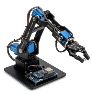 Kit de brazo robotico programable 6 ejes aleacion aluminio con servomotores y pinza mecanica