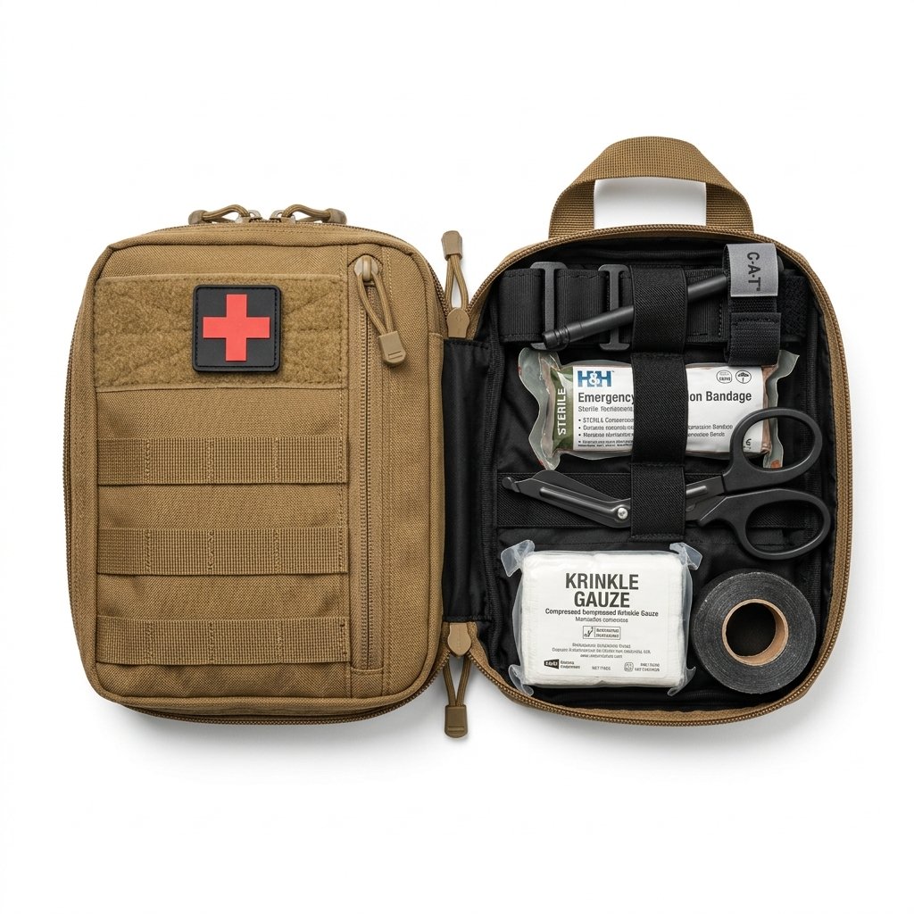 Kit de primeros auxilios militar IFAK tactico molle con torniquete y tijeras trauma