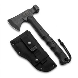 Hacha tactica tomahawk de campamento acero forjado con martillo y funda nylon