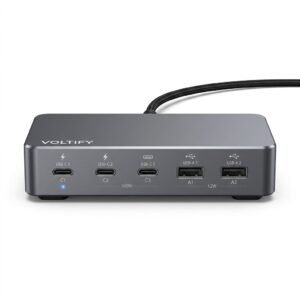 Hub cargador de sobremesa multipuerto 100W con 3 USB-C y 2 USB-A para oficina y hogar